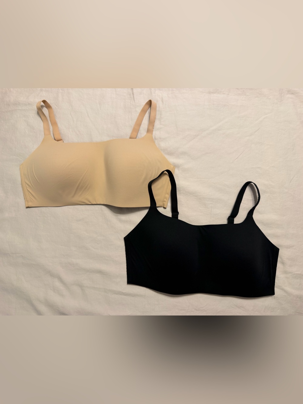 2pk Auden Bonded Micro Padded Scoop Bralette XXL Black and Nude